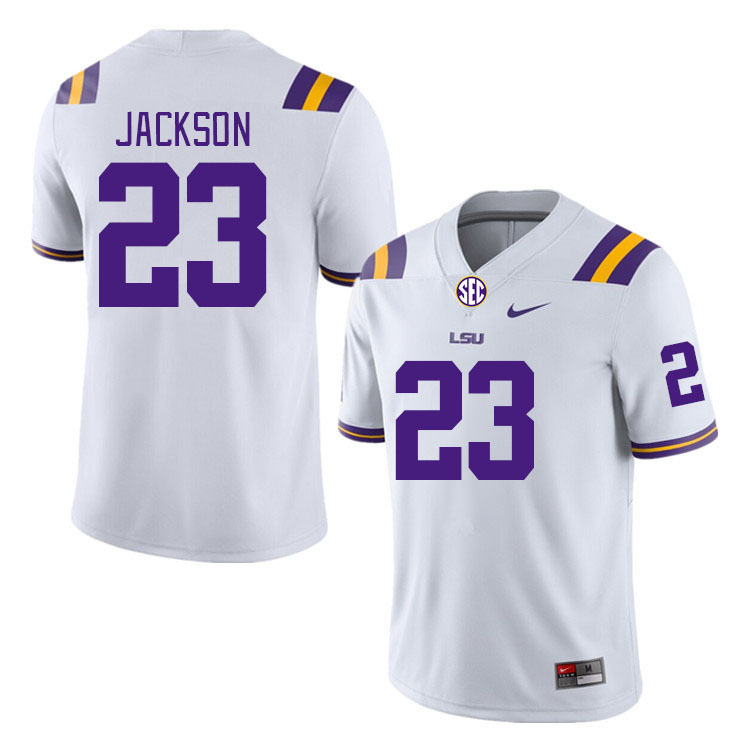 LSU Tigers #23 Kylin Jackson College Football Jerseys Stitched Sale-White